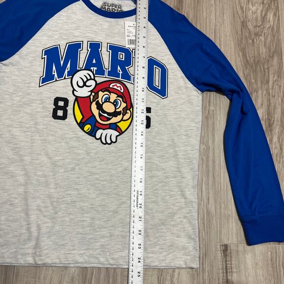Super Mario Graphic Boys Crew Neck Long Sleeve Regular Fit T-Shirt L 14/16 - Picture 4 of 6